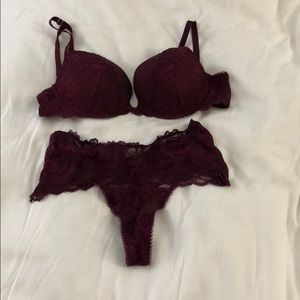 Victoria’s Secret maroon push-up bra